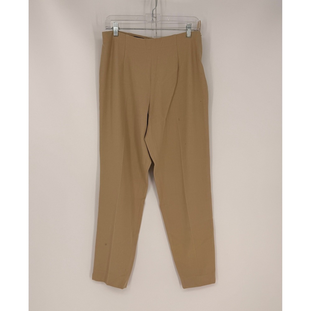 Fabrizio Gianni Trousers Women 32 Tan High Rise Side Zip Stretch Made in USA